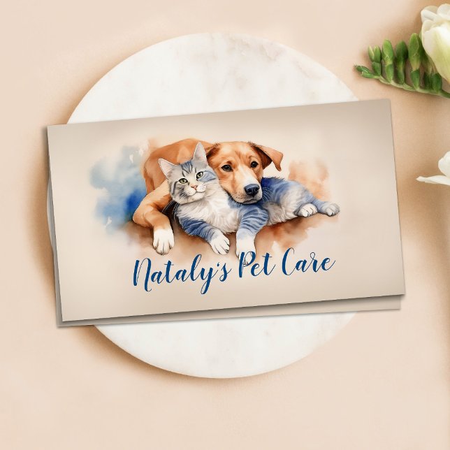 Cartão De Visita Ilustração de Cachorro e Gato Cachorro (Criador carregado)