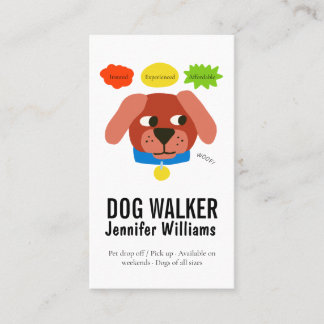 Cartão De Visita Ilustração de Cachorro Fofo Cão Passiante Serviço
