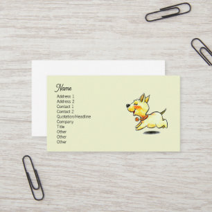 Cartão De Visita Ilustração de cachorro fofo correndo
