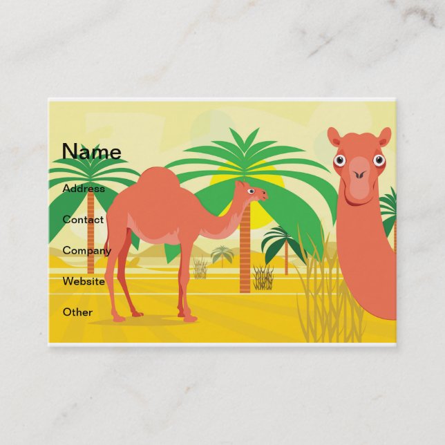 Cartão De Visita Ilustração de Camelos (Frente)