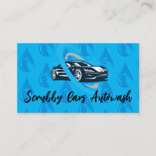 Cartão De Visita Ilustração de Carro Esportivo Padrão de Wash Aut