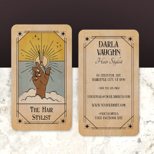 Cartão De Visita Ilustração de Carta de Tarot de Estilista de Cabel