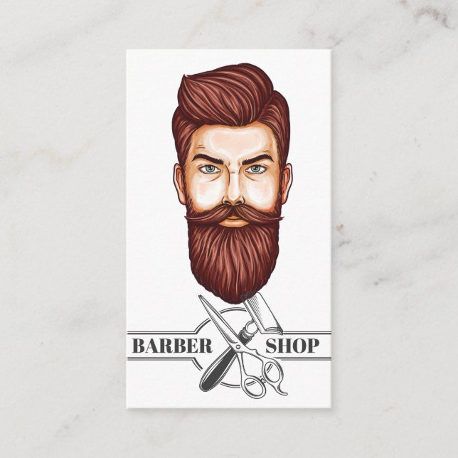 Cartão De Visita Ilustração de Compro de Barber Profissional (Frente)