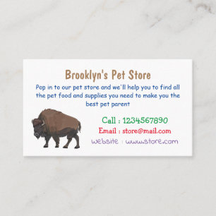 Cartão De Visita Ilustração de desenho animado Bison