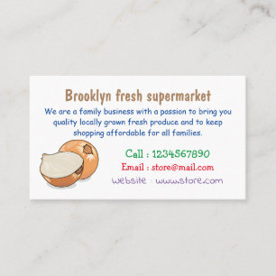 Cartão De Visita Ilustração de desenho animado de cebola
