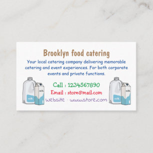 Cartão De Visita Ilustração de desenho animado de leite