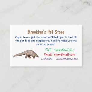 Cartão De Visita Ilustração de desenho animado de Pangolin