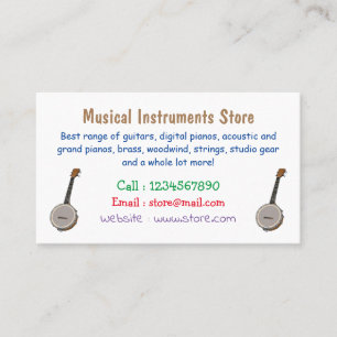 Cartão De Visita Ilustração de desenho animado do Banjo