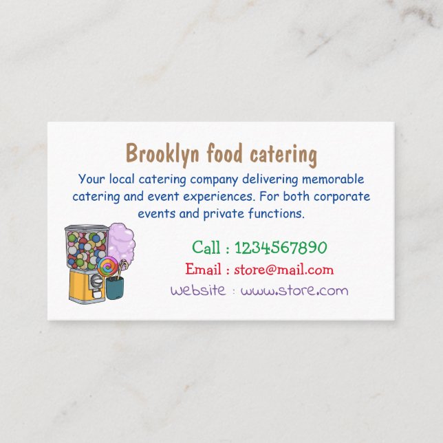 Cartão De Visita Ilustração de desenho animado doce (Frente)