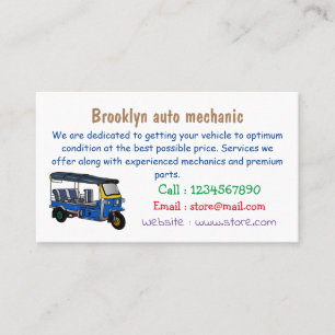 Cartão De Visita Ilustração de desenho animado Tuk tuk