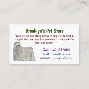 Cartão De Visita Ilustração de desenho de cães Komondor