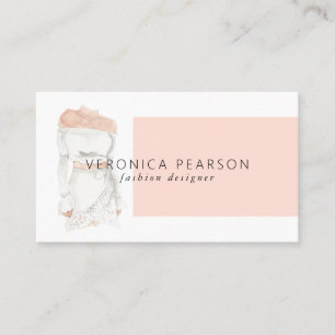Cartão De Visita Ilustração de Design de Moda em Aquarela para Negó