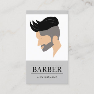 Cartão De Visita Ilustração de Estilo de Cabelo Masculino Moderno B