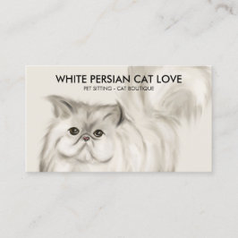 Cartão De Visita Ilustração de Gato Persa Bege em Aquarela