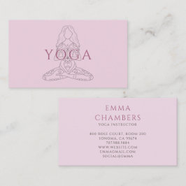 Cartão De Visita Ilustração de Instrutor de Yoga Minimalista na Pos