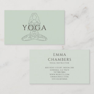 Cartão De Visita Ilustração de Instrutor de Yoga Minimalista na Pos