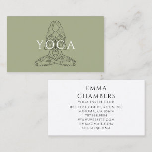Cartão De Visita Ilustração de Instrutor de Yoga Minimalista na Pos
