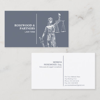 Cartão De Visita Ilustração de Justiça da Lady em Cinzas