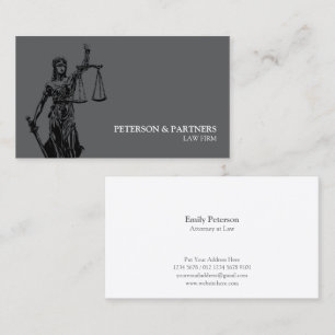 Cartão De Visita Ilustração de Justiça da Lady em Segundo Plano de 