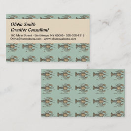 Cartão De Visita Ilustração de Lagosta Madeira Antica