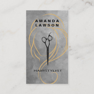 Cartão De Visita Ilustração de Linha de Beleza  Tesouras  Waterco