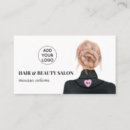Cartão De Visita Ilustração de moda do salão de beleza com o logoti