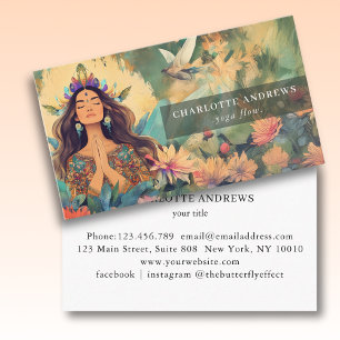 Cartão De Visita Ilustração de Mulher Curandeira de Energia Reiki E