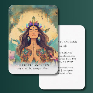 Cartão De Visita Ilustração de Mulher Energia Curadora Reiki Espiri