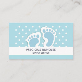 Cartão De Visita Ilustração de Pés do Menino Azul Bonito