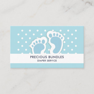 Cartão De Visita Ilustração de Pés do Menino Azul Bonito