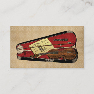 Cartão De Visita Ilustração de Violino Vintage