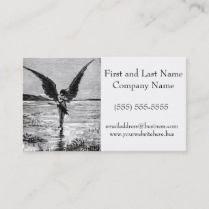 Cartão De Visita Ilustração do carvão vegetal do anjo do diabo d