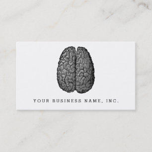 Cartão De Visita Ilustração do cérebro humano do vintage