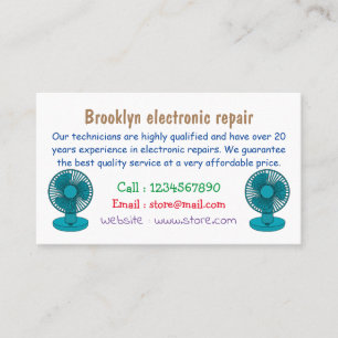 Cartão De Visita Ilustração do desenho do ventilador
