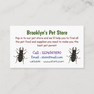 Cartão De Visita Ilustração do inseto do besouro do Stag
