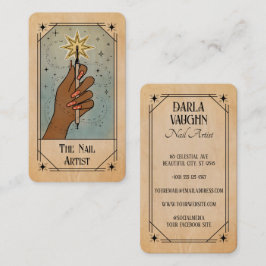Cartão De Visita Ilustração Estilo Carta de Tarot de Artista de Unh