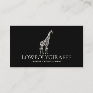 Cartão De Visita Ilustração Geométrica de Girafa Animal Lowpoly