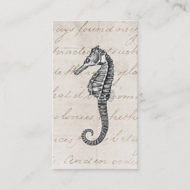 Cartão De Visita Ilustração havaiana do cavalo de mar dos 1800s do (Frente)