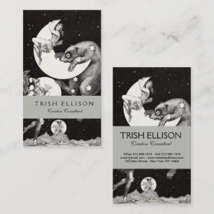 Cartão De Visita Ilustração Noturna do Deus do Universo da Lua Cele