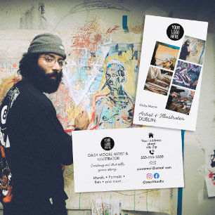 Cartão De Visita Ilustrador Artista Portfólio de fotos murais