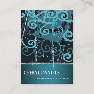 Cartão De Visita Ilustrador de Artista Gráfico de Grafite Grunge