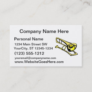 Cartão De Visita imagem amarela estilizado do gráfico do trombone