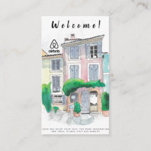 Imagem de aluguel de casa e logotipo Airbnb QR
