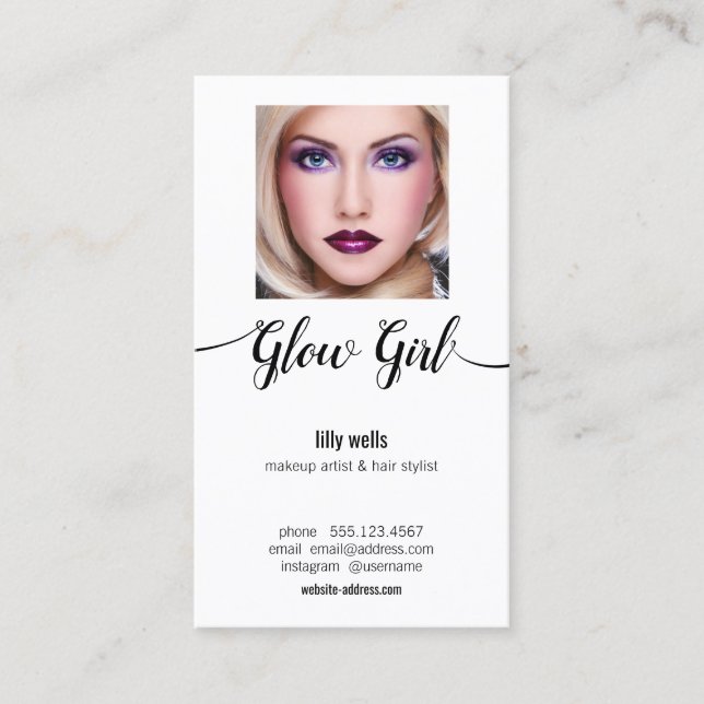 Cartão De Visita Imagem de Beauon Foto Calliografia (Frente)