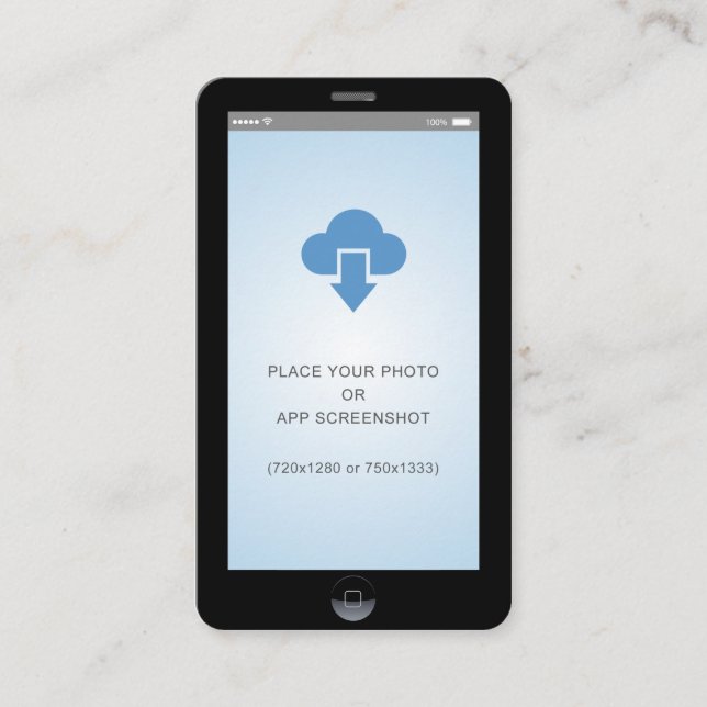 Cartão De Visita Imagem de Captura de Ecrã de Aplicativo do Estilo  (Frente)