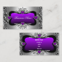 Imagem de Corações Diamante Prata Roxo Elegante