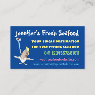 Cartão De Visita Imagem de desenho animado de Arquerfish em Cute