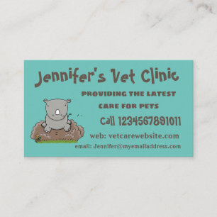 Cartão De Visita Imagem de desenho animado do bebê rhino bonito