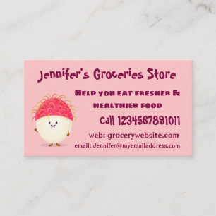 Cartão De Visita Imagem de desenho animado rosa-claro