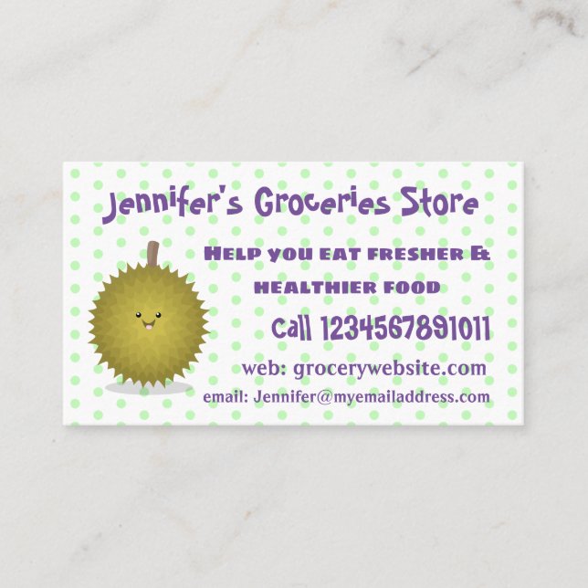 Cartão De Visita Imagem de desenhos animados bonitos e felizes em D (Frente)